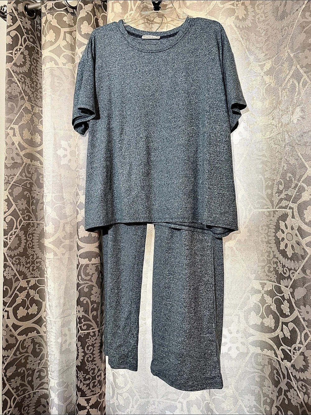 ZENANA Women's Lounge Set Blue & Gray XL Like New